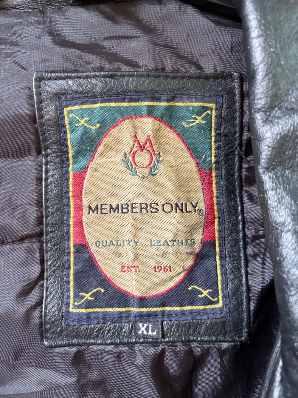 VINTAGE MEMBERS ONLY Black Leather Jacket Lined Size Mens XL Motorcycle Bomber - Picture 2 of 12